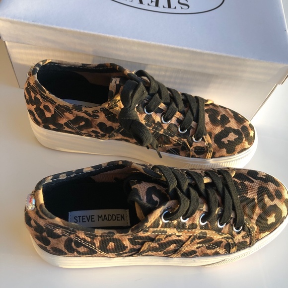 NEW⭐️⭐️⭐️STEVE MADDEN PLATFORM LEOPARD SNEAKERS - Picture 4 of 8